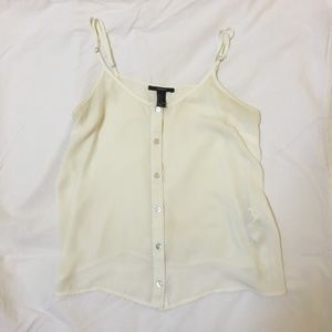 Forever 21 Button White Camisole Tank Size Small